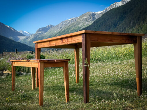 Table fermière en vieux mélèze